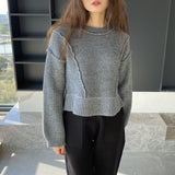 Women Winter Knitted Sweater Autumn and Winter Crew Neck Pullover Sweater Sweater 8t3107