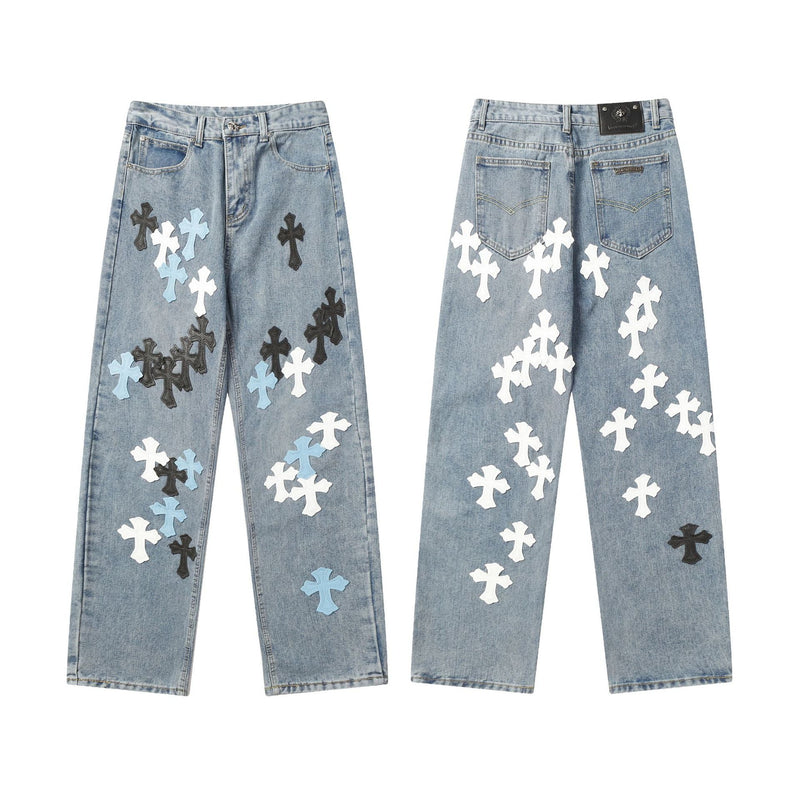 CHH Chrome Hearts Jeans Unisex Casual Loose Jeans