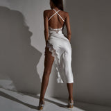 Women Dresses Summer Sexy Backless Slim Fit Lace Sling Dress