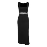 Women Dresses Mesh Camisole Split Dress Autumn Sexy Hip Skirt
