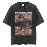 Washed and old T-shirt anime ONE PIECE short sleeve