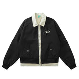 Women Jacket Vintage Loose Baseball Uniform Pilot Coat