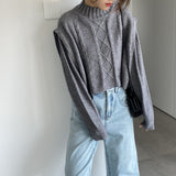 Women Winter Knitted Sweater Autumn and Winter Knitting Top Loose Casual Sweater Coat 8t8265