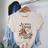 Guitar Print Gospel Music T-Shirts Women Vintage