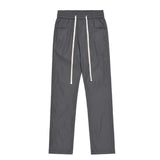 Men Sweatpants Solid Color Casual Trousers Baggy Straight Trousers