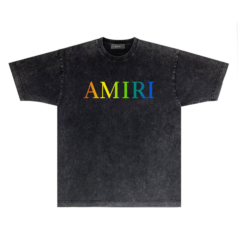 Amiri T Shirts Washed and Worn Retro Short Sleeve T-shirt