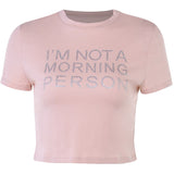 Women Tops round Neck Letter Short Sleeve T-shirt Summer Casual Top (Csm2024)