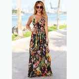 Women Date Dress Spring and Summer Sexy Floral Strap Beach Dress