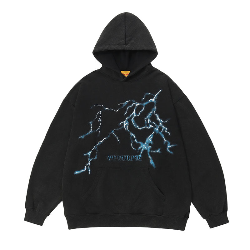 Men Hoodie Hip Hop Wash Oversize Hooded Sweater Vintage Sports Sweater for Men and Women
