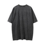 Men Vintage T-Shirt Crowd Print Distressed round Neck Short Sleeve T-shirt