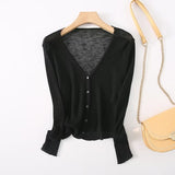 Women Sweater Knitwear Classic Style Knitted Cardigan Thin Women's Spring and Autumn Loose Sun Protection Coat