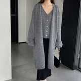 Women Knitted Two-Piece Set Knitted Two-Piece Autumn and Winter Long Vest Coat Set A3388
