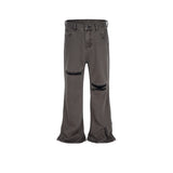 MIJKO Men's Vintage Pants MIJKO Spliced trousers Men's and women's slightly wide-footed jeans