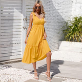 Women Dress Casual Vacation Beach Sling Dress