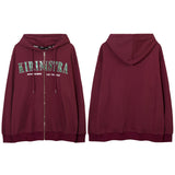 Men Hoodie Embroidery Zipper Cardigan Sweater