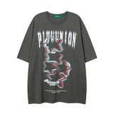 Men T Shirt Angel Graffiti Printing Couple Short Sleeve T-shirt