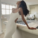 Women Dresses Winter Sexy Backless Cutout Sling Dress