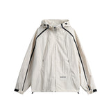Unisex Jacket Retro Hooded Sports Jacket Men and Women Baggy Casual Jacket Shell Jacket