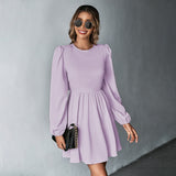 Women Dress Sexy Backless Long Sleeves Dress