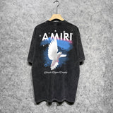 Amiri T-shirt Washed and Worn Retro Short Sleeve T-shirt