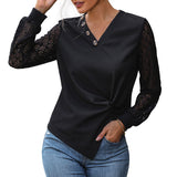 Women Knitted Sweater Autumn Black Long-Sleeved Knitted Top