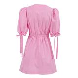 Women Dress Dress Women's Autumn Simplicity Loose Puff Sleeves A- line Skirt
