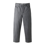 Men Jeans Straight Jeans Men's Gray Black Wide Leg Trousers
