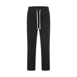 Men Sweatpants Zipper Slit Casual Pants Men's Elastic Waist Loose and Simple Straight-Leg Trousers