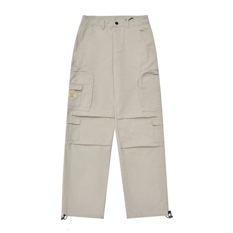 Men Sweatpants Multi-Pocket Cargo Pants Loose Straight Casual Trousers