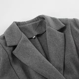 Women Trench Coat Autumn and Winter Gray Simple