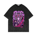 Washed old short-sleeved T-shirt chainsaw man retro cotton T