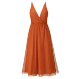 Women Date Dress Summer Sexy Tulle Skirt V-neck Dress Dress