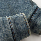 Unisex Winter Cotton Coat Washed Denim Lambswool Lapel Cotton-Padded Coat