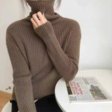 Women Knitted Pullover Turtleneck Sweater Women's Winter Sweater Top