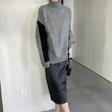 Women Winter Knitted Sweater Autumn and Winter Turtleneck Sweater Loose Pullover Sweater 8t3109