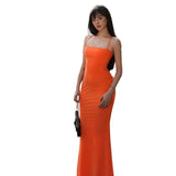 Women Dresses Summer Dress Sexy Backless Spaghetti Straps Slim Fit Dress