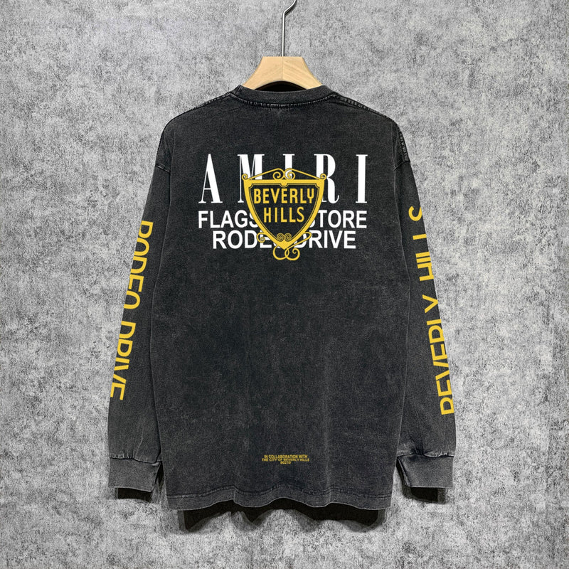 Amiri Long-Sleeve Shirt Vintage Distressed Long Sleeve T-shirt