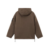 Unisex Winter Cotton Coat Vintage Loose Hooded Color Contrast Shell Jacket Workwear Jacket