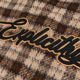 Unisex Winter Cotton Coat Winter Vintage Plaid Hooded Letters Baseball Uniform Jacket