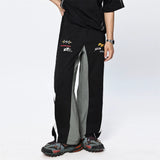 Men Sweatpants Functional Casual Rush Pants Loose Color Contrast Patchwork Straight Sports Pants