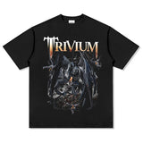 Mens Vintage Rock Band T-Shirt MEGADETH TRIVIUM High Street, Summer, Short Sleeve T-Shirt, Men's Top
