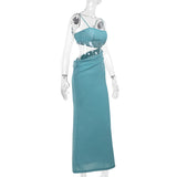 Women Dresses Spring Long Dress Sexy Sling Waist-Baring Dress