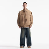 Unisex Winter Cotton Coat Stand-up Collar down Jacket Vintage down Jacket
