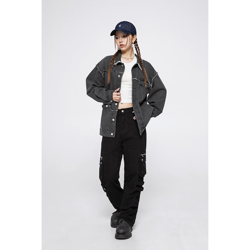 Unisex Jacket Vintage Denim Jacket for Men and Women Couple Loose Cardigan Coat