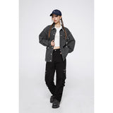 Unisex Jacket Vintage Denim Jacket for Men and Women Couple Loose Cardigan Coat