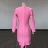 Women's Wedding Dress Sequined Hip Skirt Long Sleeve Bandage Dress