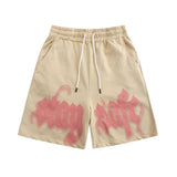 Men Shorts Graffiti Letter Print Casual Shorts
