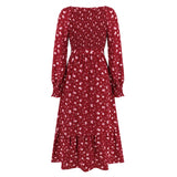 Women Date Dress V-neck Floral Skirt Dress