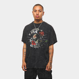 Mens Vintage Rock Band T-Shirt Washed Crew Neck Short Sleeve GUNSNROSES Heavy Metal Rock Band