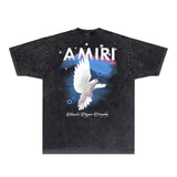 Amiri T-shirt Washed and Worn Retro Short Sleeve T-shirt
